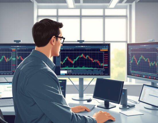 Financial analyst reviewing USD forex chart data showing capped rebound due to de-escalation trade dynamics.