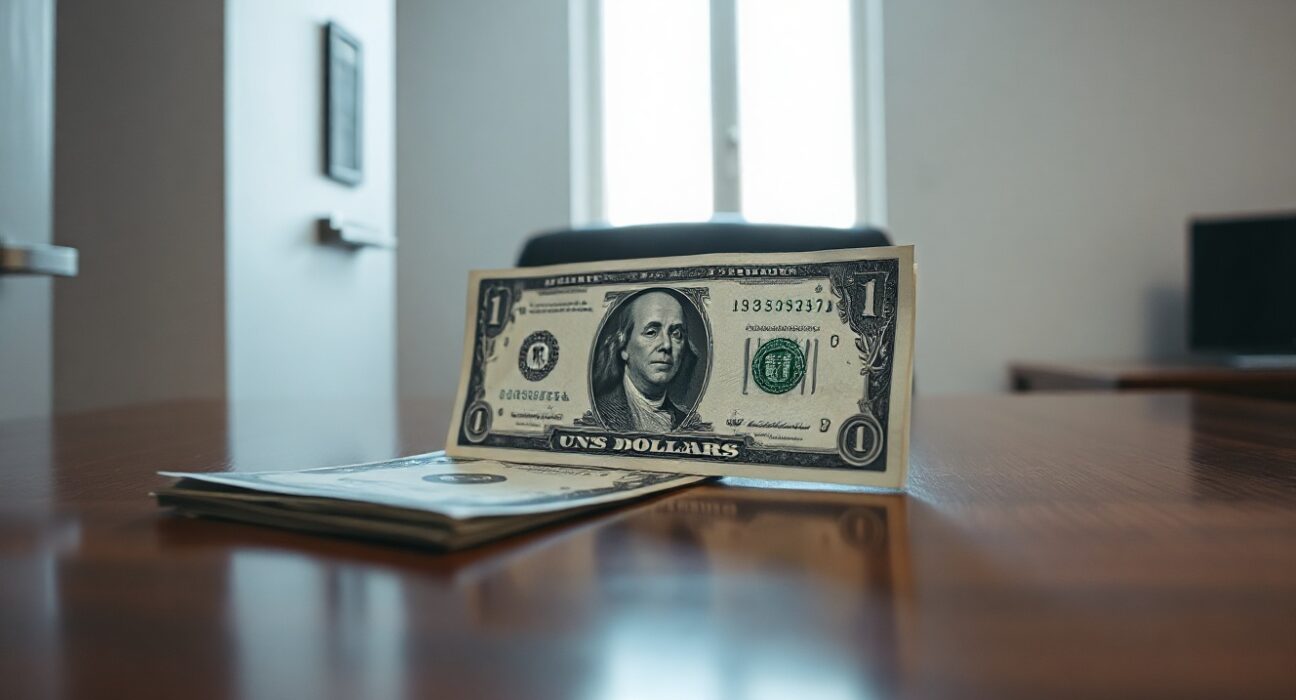 US dollar banknote on a desk representing currency strength and market analysis