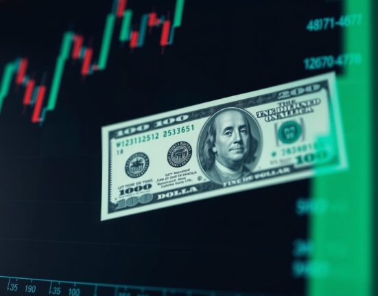 US dollar banknote with financial chart overlay representing currency market analysis