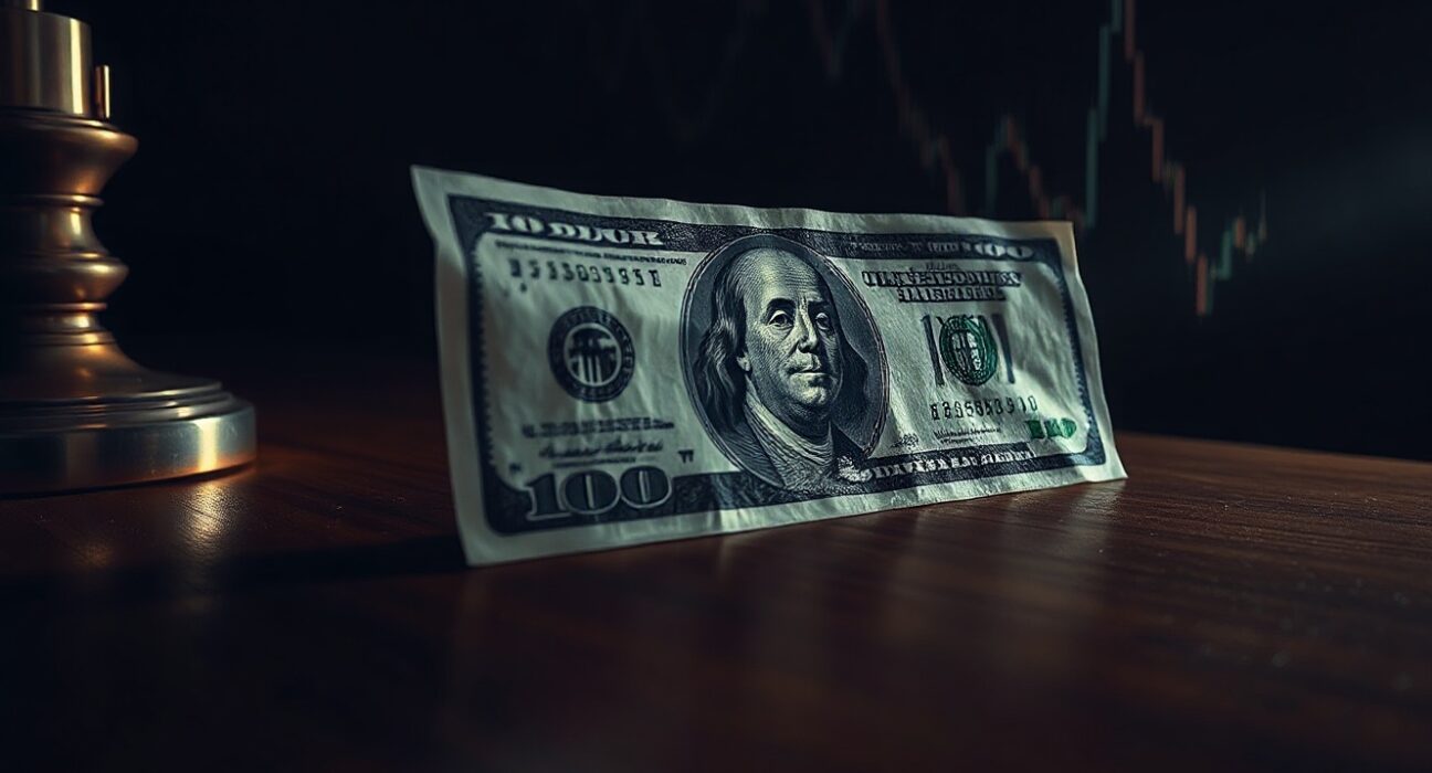 US dollar banknote with financial chart overlay representing shifting Fed rate hike expectations.