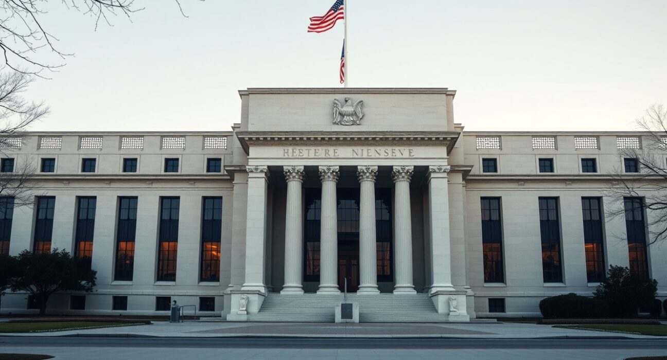 Federal Reserve building in Washington, D.C., on a clear day