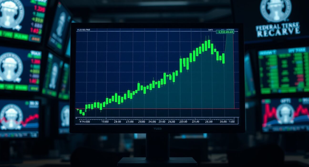 US Dollar index chart showing breakout on trading terminal