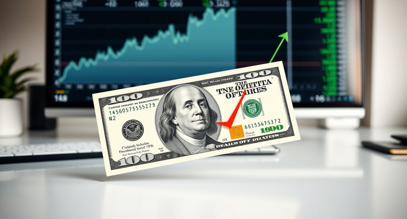 US dollar banknote with financial chart showing rising yields