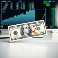 US dollar banknote with financial chart showing rising yields