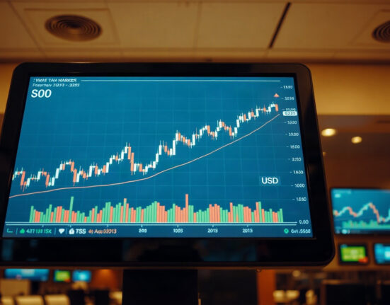 Financial market screen showing a chart with the US Dollar Index near the 100 level