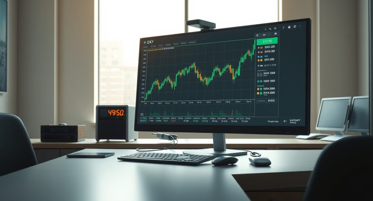 US Dollar Index chart holding steady as traders await the Federal Reserve's interest rate decision.