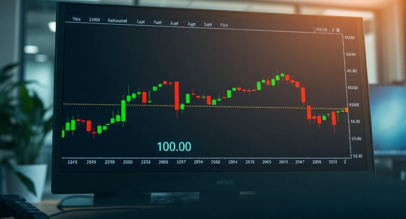 US Dollar Index chart showing a double bottom pattern with resistance at 100.00
