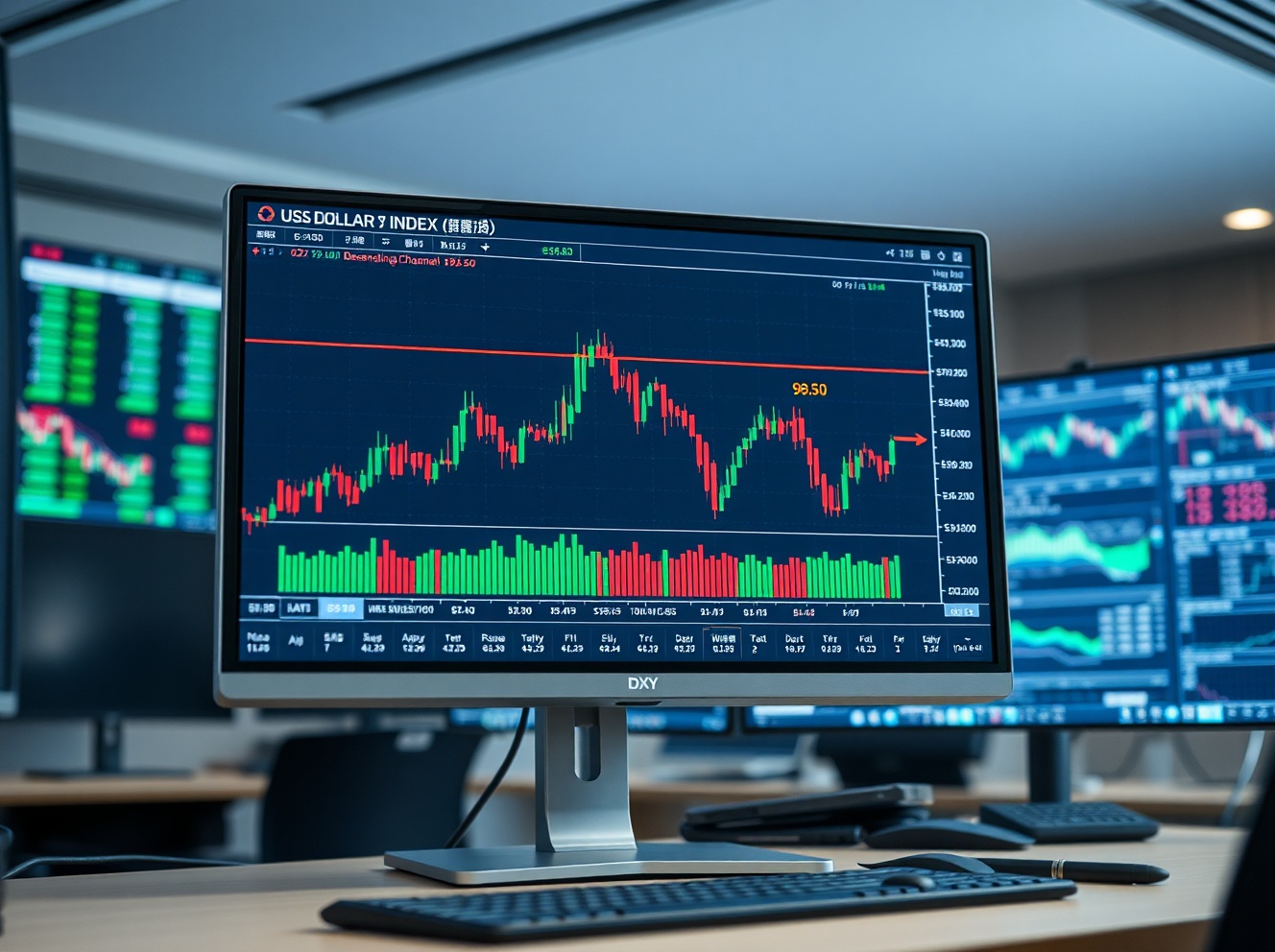 US Dollar Index Price Forecast: DXY Tests Descending Channel Top Near 98.50