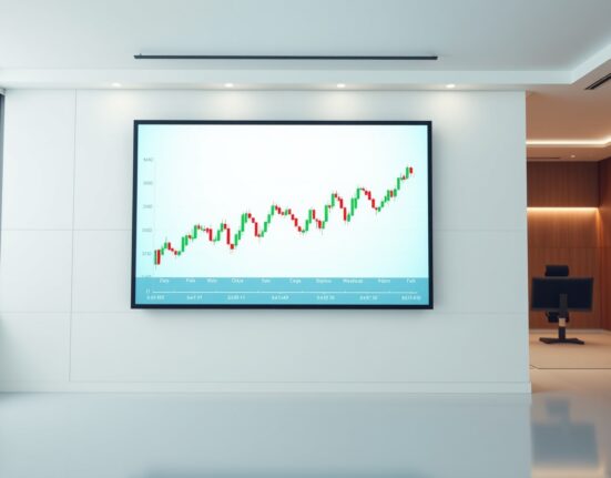 Digital screen showing US Dollar Index chart hovering near 99.40 level in a financial news studio.