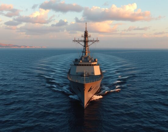 US Navy warship patrols Strait of Hormuz amid Iran ceasefire tensions affecting US Dollar Index.