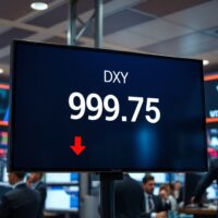 US Dollar Index chart showing decline to 99.75 amid Iran deal speculation