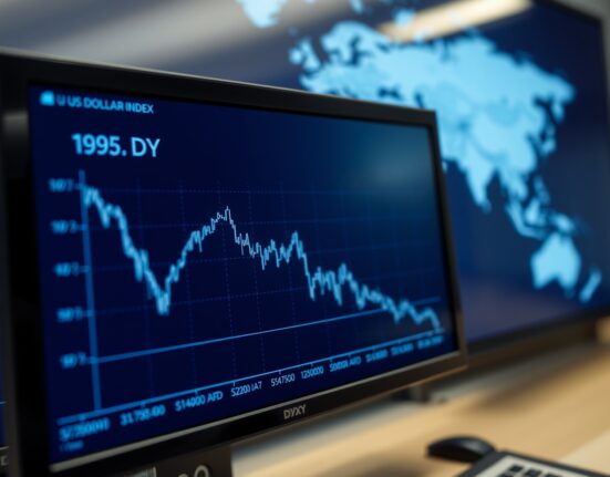 US Dollar Index chart analysis showing price near 99.50 amid geopolitical uncertainty.