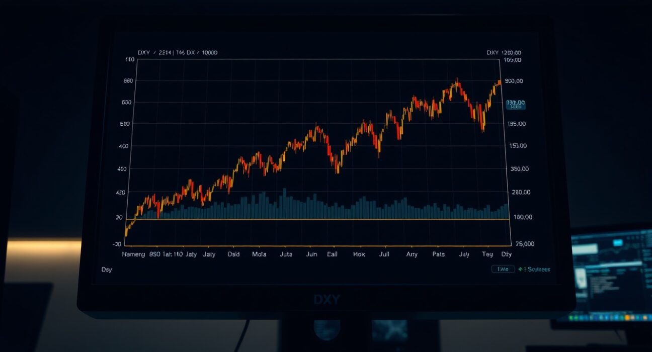 US Dollar Index chart analysis showing stability near the 100.00 level during geopolitical tension.