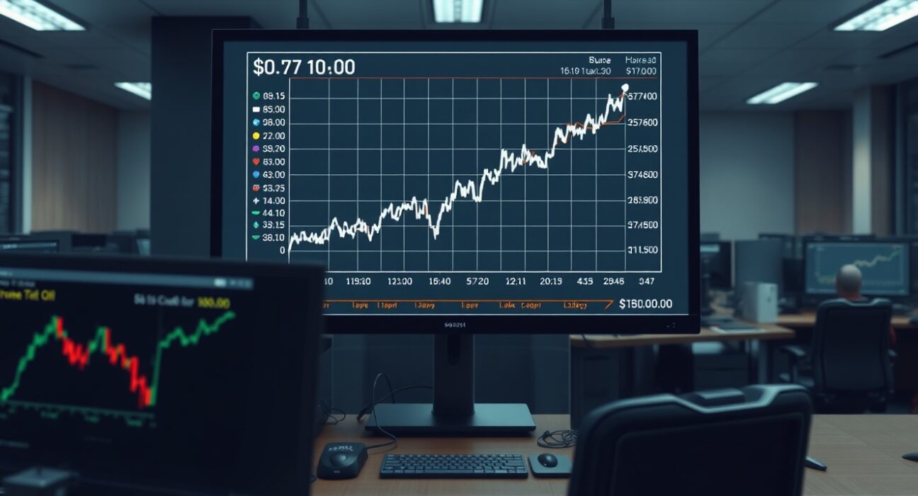 US Dollar Index chart surpassing 100 alongside rising oil prices, illustrating inflation pressure.
