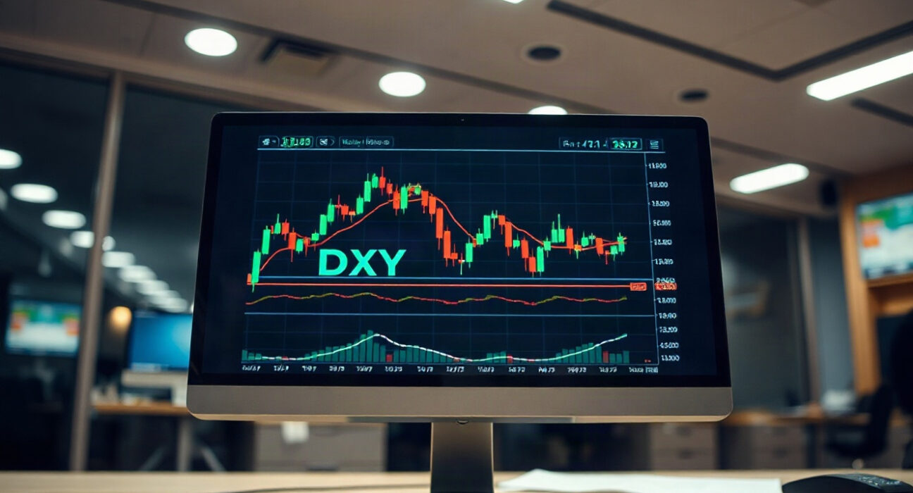 US Dollar Index chart on a trading screen as PCE data approaches