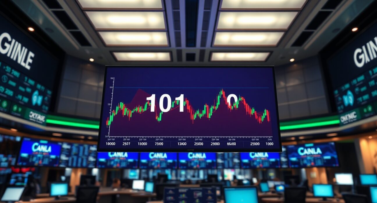 US Dollar Index DXY chart hovering around 101.00 on a trading floor screen