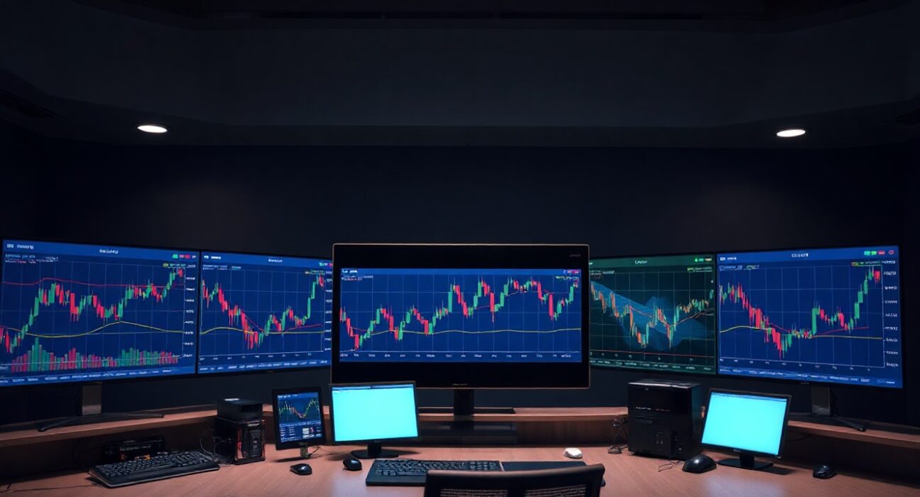 US Dollar Index chart on a trading desk monitor ahead of inflation data release