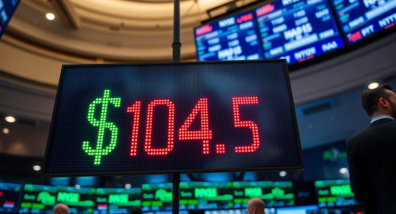 US Dollar Index display on trading floor showing steady level after Fed hold decision