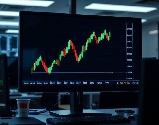 US Dollar Index chart showing a sharp upward movement on a trading monitor in a financial newsroom.