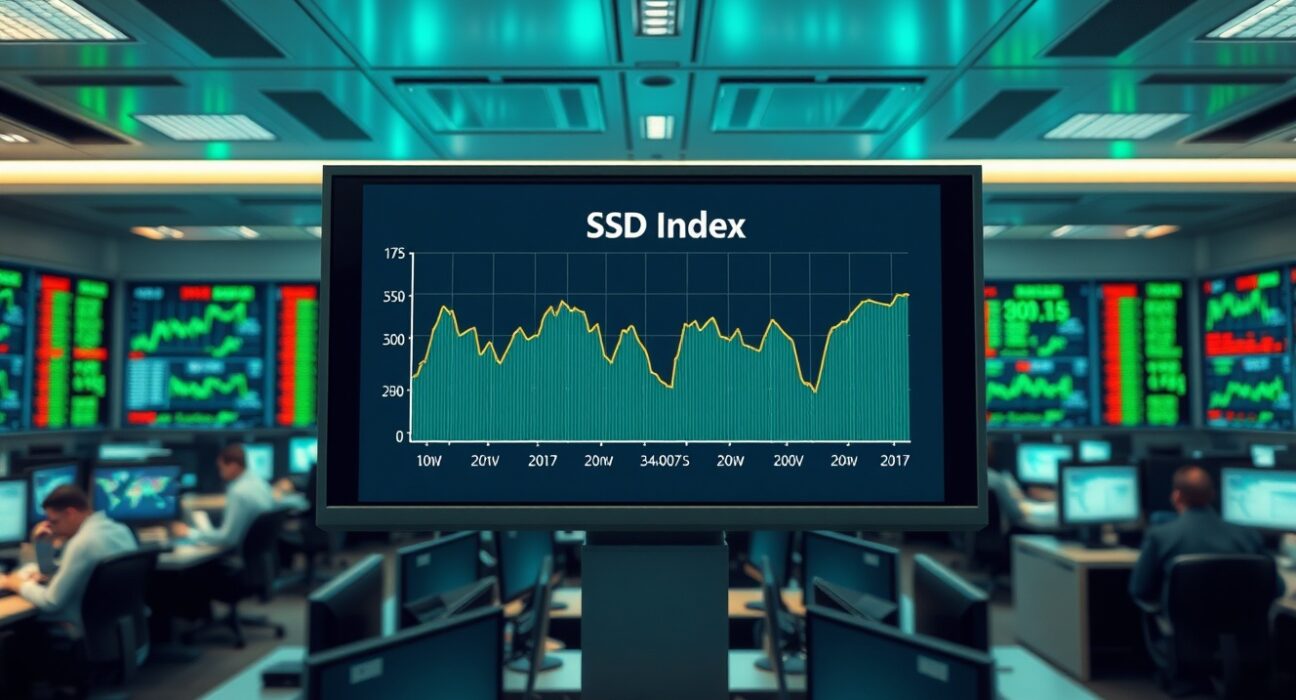 U.S. dollar index falling on trading screen as markets react to Iran ceasefire news.