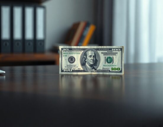 Close-up of a US $100 bill on a desk, representing the US dollar's limited downside amid Fed caution.