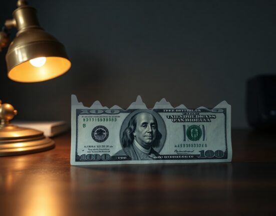 US dollar bill with chart overlay showing limited upside potential, representing MUFG currency analysis