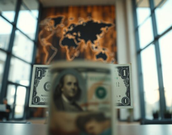 US dollar banknote with financial charts in background symbolizing currency market volatility