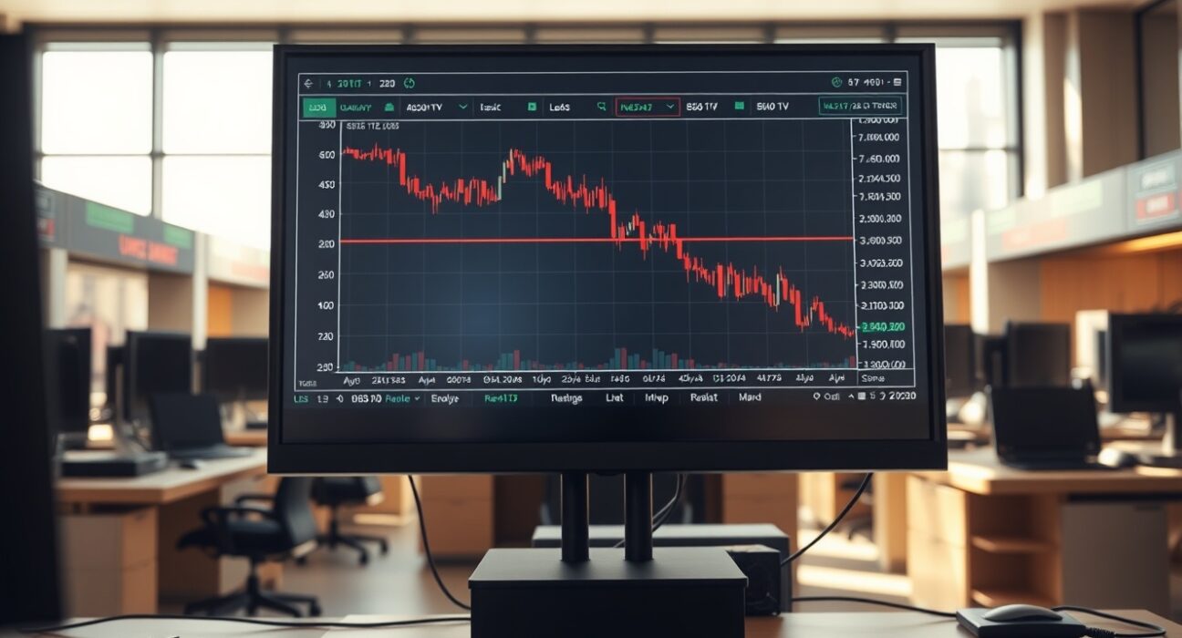 Forex trading chart showing US Dollar decline ahead of Federal Reserve interest rate decision.