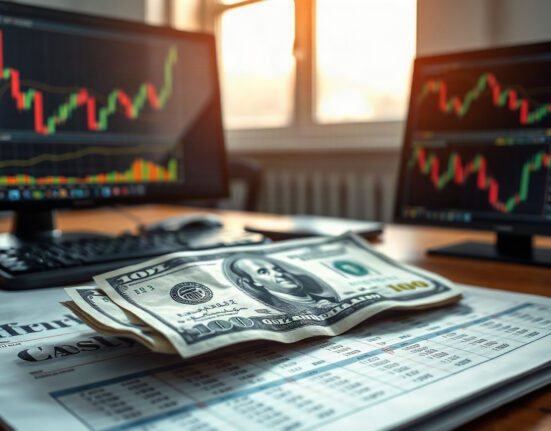 US dollar banknote on financial charts, representing currency pressure and Treasury yield cap