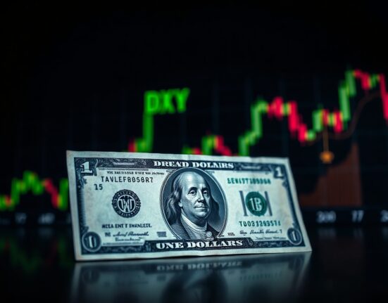Close-up of a US dollar bill with financial charts in the background symbolizing a currency rally.