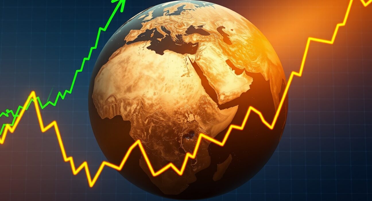 Global financial market impact showing US Dollar rebound, oil surge, and gold drop amid Iran tensions