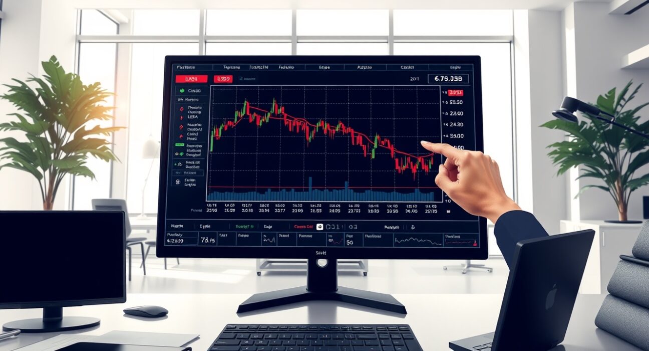 Financial analyst examining USD currency chart showing renewed selling pressure in 2025 markets