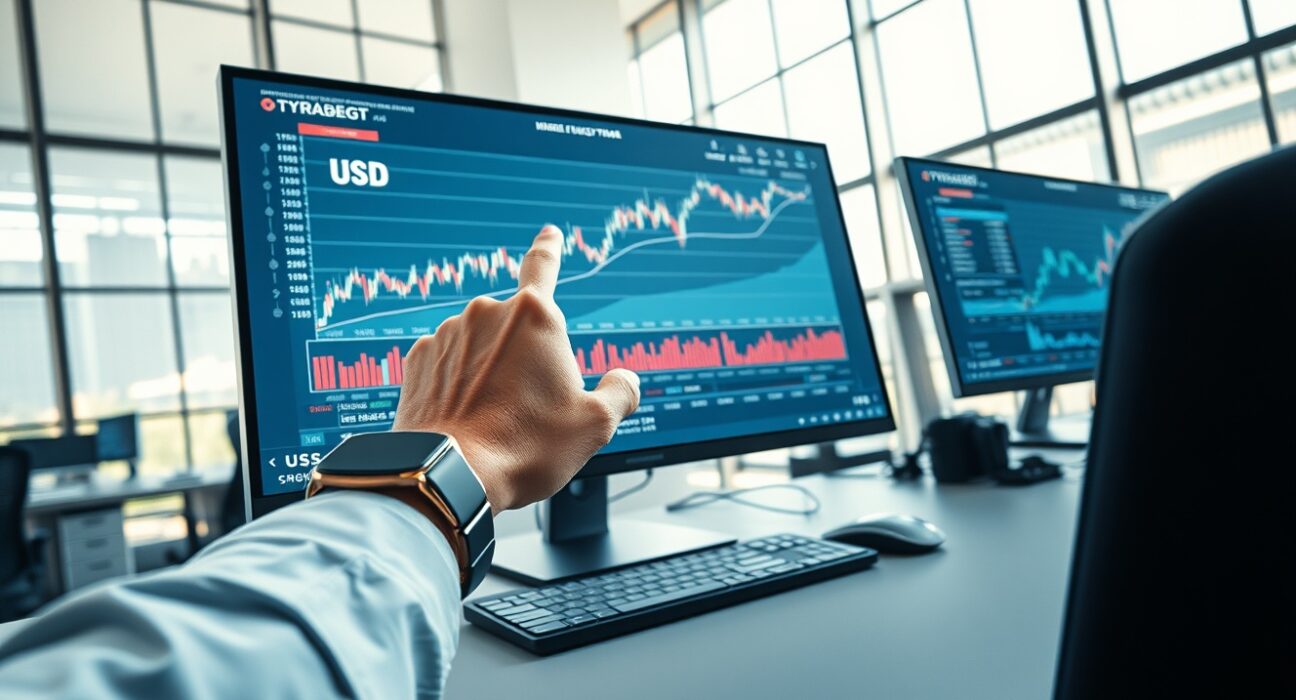 US Dollar rebound on forex trading charts following Trump's market-moving trade policy remarks