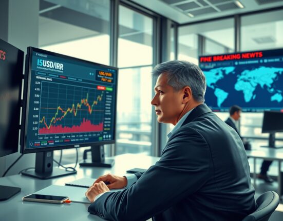 Trader analyzing U.S. dollar movement during confusing Iran peace talks.