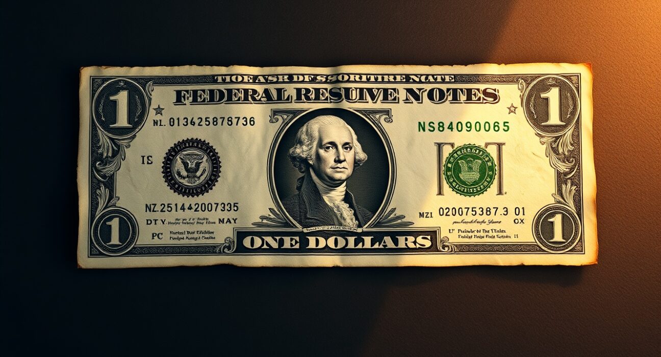 US dollar bill representing its reaffirmed safe haven status in global finance.