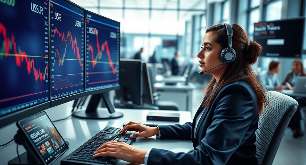 Forex trader analyzing US Dollar decline amid Iran optimism and economic data shifts