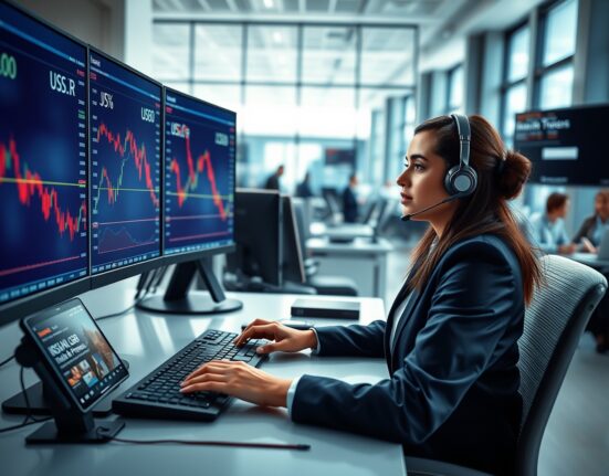 Forex trader analyzing US Dollar decline amid Iran optimism and economic data shifts