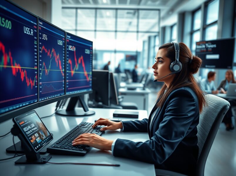 Forex trader analyzing US Dollar decline amid Iran optimism and economic data shifts