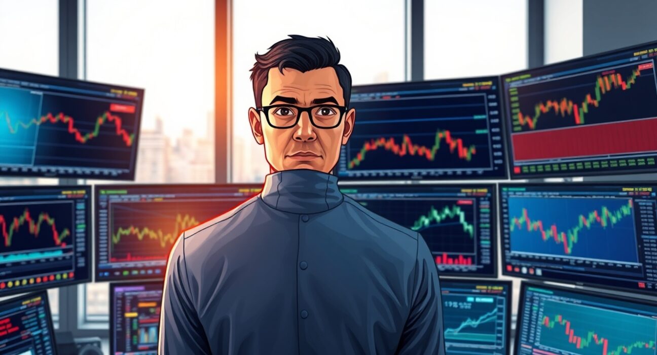 Financial analyst reviewing USD currency charts as geopolitical tensions ease, MUFG report analysis.