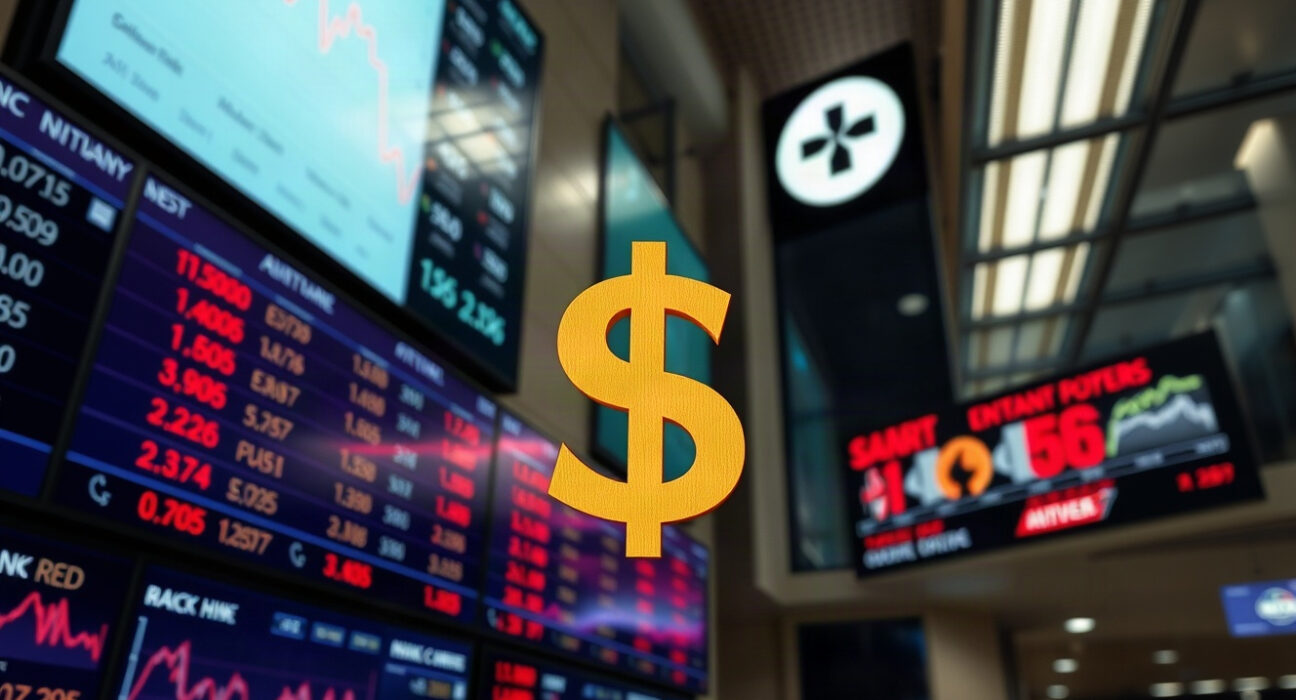 Currency exchange board showing US dollar rates amid Middle East market developments