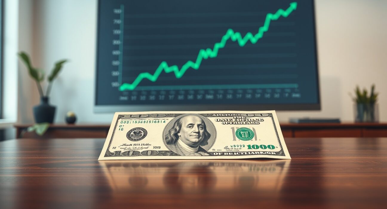 Analysis of U.S. dollar strength and its economic drivers on a financial desk.