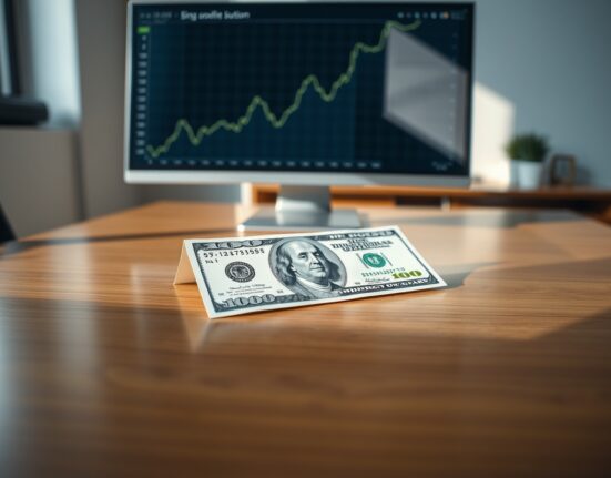 US dollar banknote on a desk with a financial chart in the background, representing structural currency support.