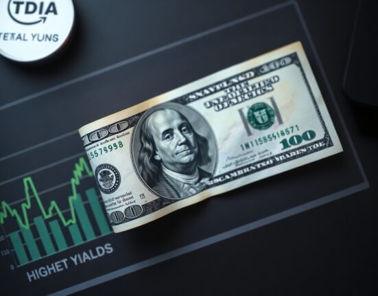 US Dollar banknote on a financial chart showing an upward trend, representing higher yields and Fed support.