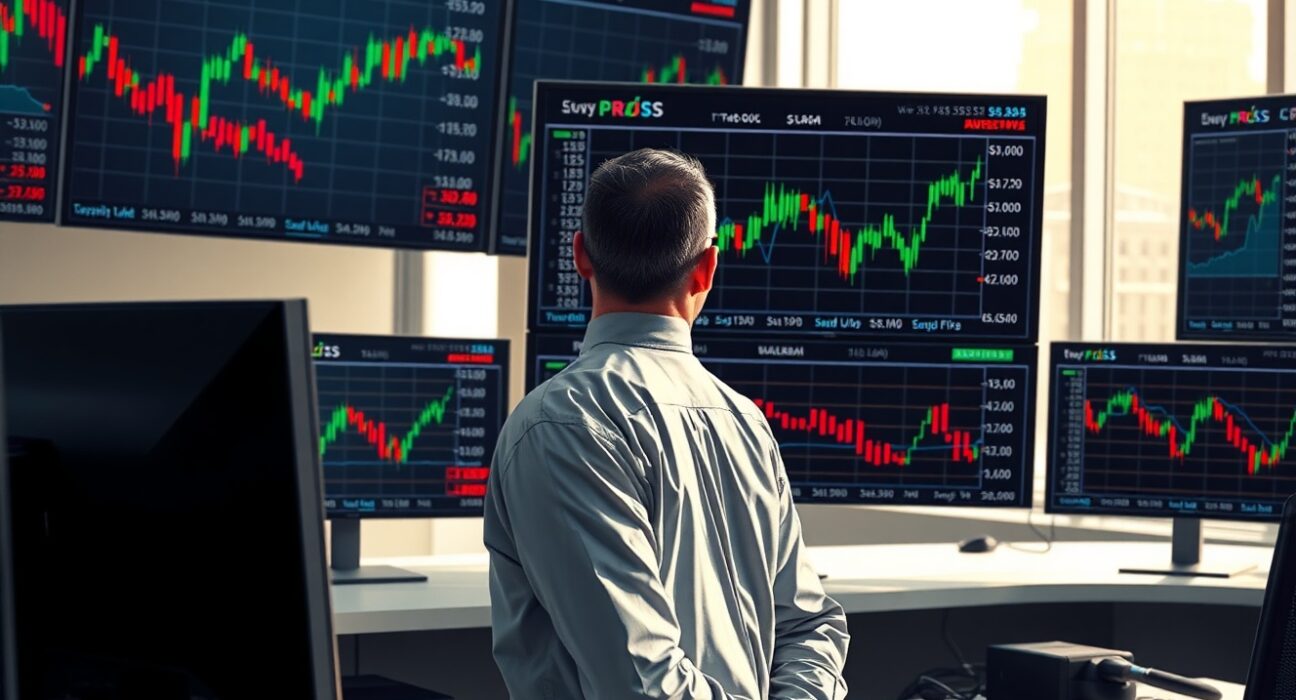 Financial analyst examining USD currency trend charts in modern trading environment for OCBC analysis