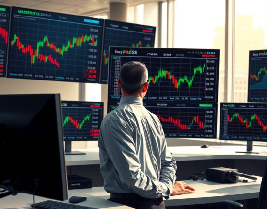 Financial analyst examining USD currency trend charts in modern trading environment for OCBC analysis