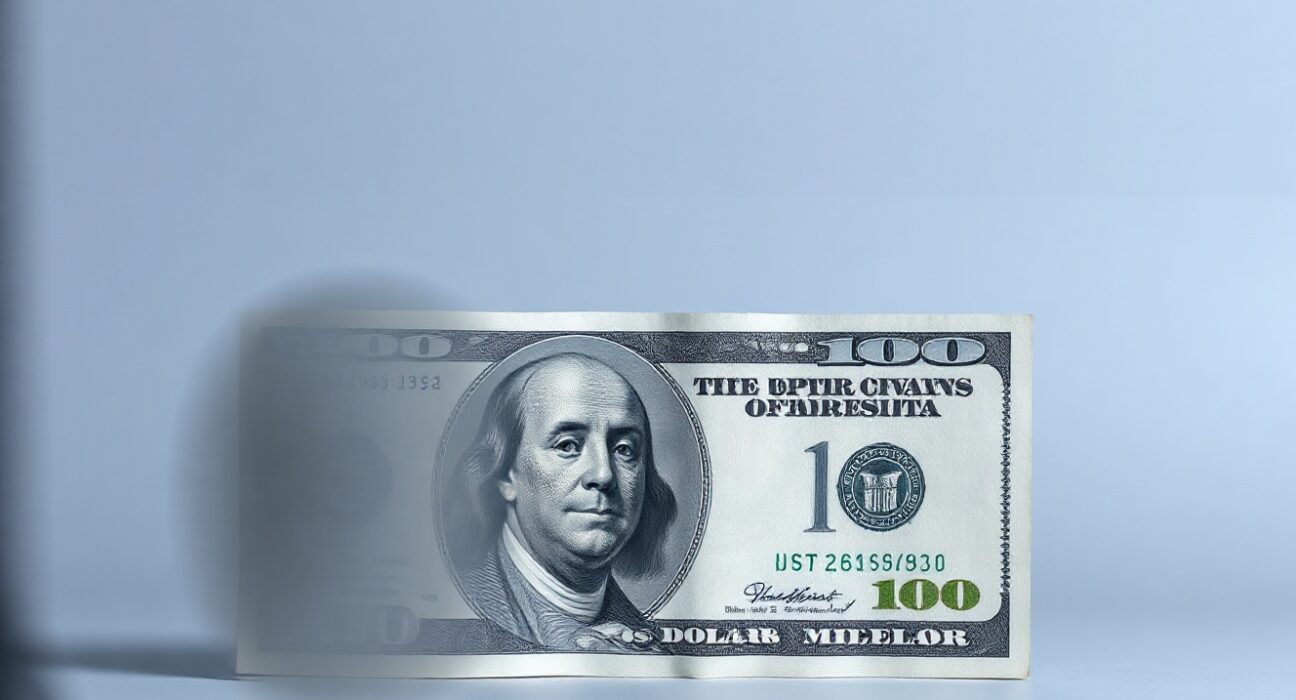 US dollar banknote with subtle heat effect representing sticky inflation