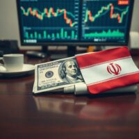 US dollar bill and Iranian flag on desk representing currency impact of US-Iran deal