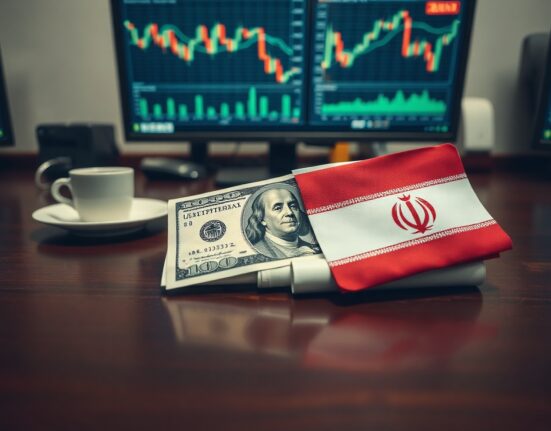 US dollar bill and Iranian flag on desk representing currency impact of US-Iran deal