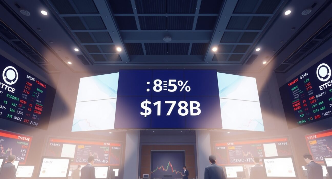 Global crypto ETP market data visualization showing 85% concentration in the United States.