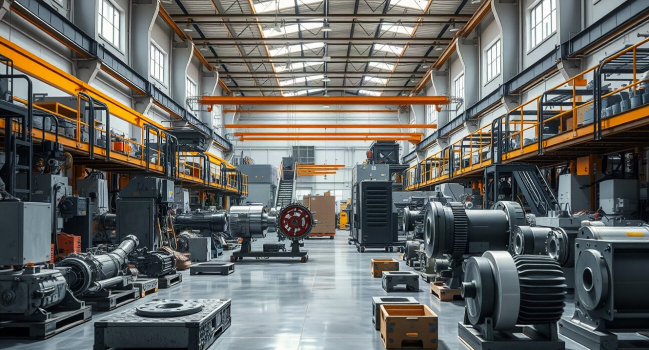 Manufacturing floor with machinery and durable goods components